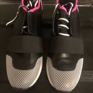 Steve Madden neon pink and Black sneakers